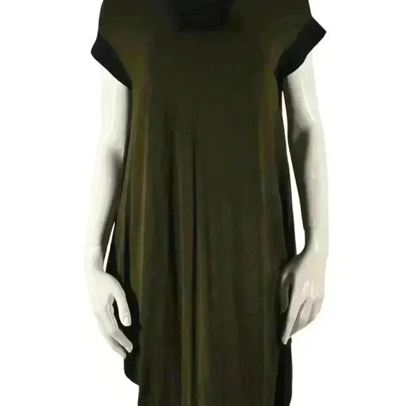 MARIE SAINT PIERRE Green Asymmetrical  Tunic Stretch Dress Medium Canada - Picture 4 of 5